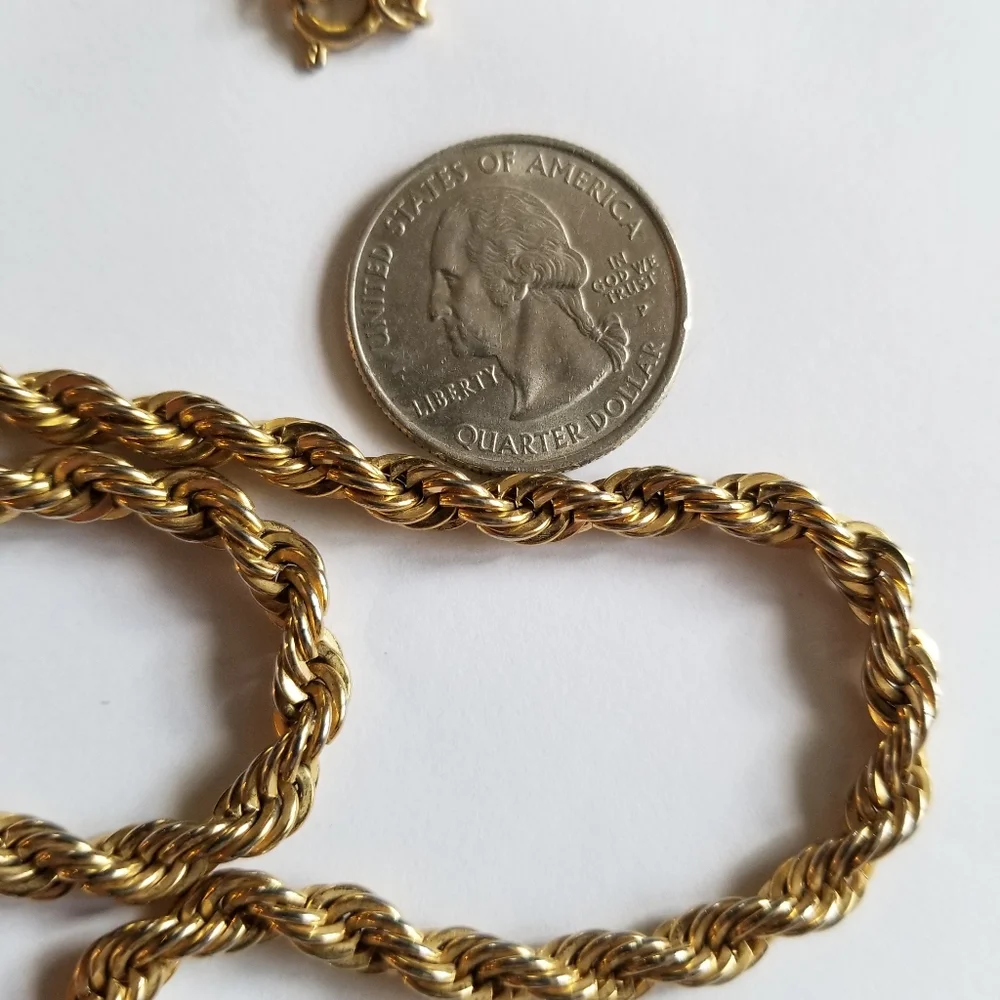 Relisted -Vintage rope chain gold tone metal - Picture 11 of 13